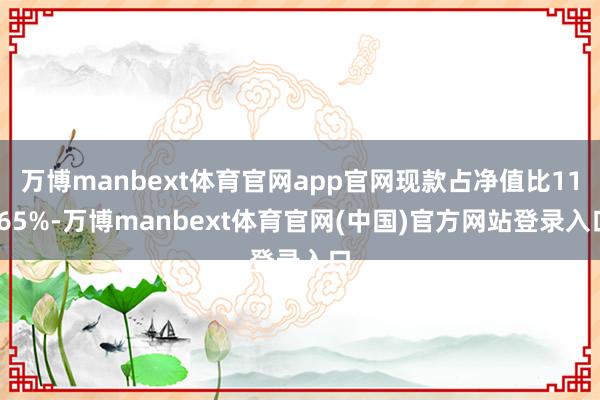 万博manbext体育官网app官网现款占净值比11.65%-万博manbext体育官网(中国)官方网站登录入口