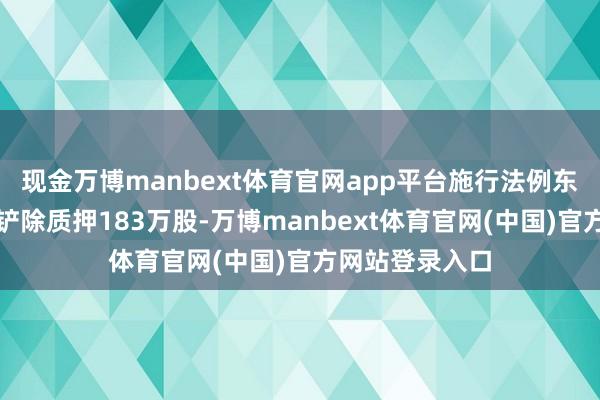 现金万博manbext体育官网app平台施行法例东说念主周红卫铲除质押183万股-万博manbext体育官网(中国)官方网站登录入口