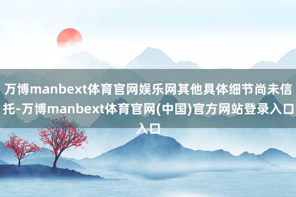 万博manbext体育官网娱乐网其他具体细节尚未信托-万博manbext体育官网(中国)官方网站登录入口