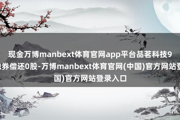 现金万博manbext体育官网app平台品茗科技9月9日融券偿还0股-万博manbext体育官网(中国)官方网站登录入口