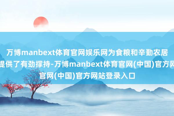 万博manbext体育官网娱乐网为食粮和辛勤农居品稳产保供提供了有劲撑持-万博manbext体育官网(中国)官方网站登录入口